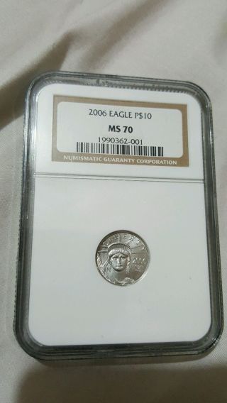 2006 Platinum American Eagle P$10 Ngc Ms70 photo