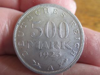 German Weimar Republic 1923a 500 Mark Coin Some Luster - World Wid photo