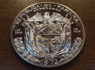1972 Silver Balboa Of Panama Gem Proof Lower Mintage photo