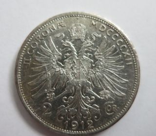 Austria - Hungary 2 Corona 1912 Xf Silver photo