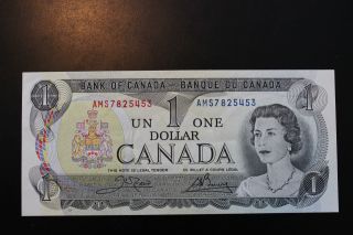Canada 1973 $1 Bill,  Last Year Made.  Crisp & Uncirculated. photo