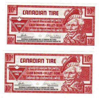 2013 10c Ctc Canadian Tire Money Note Coupon 0424700610,  0424700611 photo