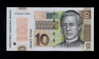 Croatia 10 Kuna 2004 Pick 45 Unc Banknote. photo
