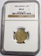 1895 Jamaica Farthing Nickel Coin Ngc Ms 62 1/4p North & Central America photo 2