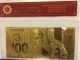 Canada $100 One Hundred Dollars Banknote Plated 24k Pure Gold With Canada photo 3