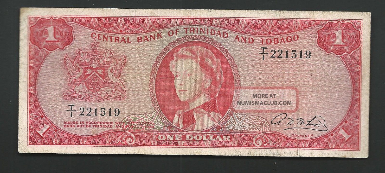 Trinidad And Tobago 1964 $1 Qeii 1519 Paper Money: World photo
