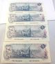 4 X Consecutive Serial Numbered 1979 Canada $5 Bills Crow Bouey Uncirculated Canada photo 1
