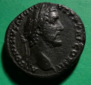 Tater Roman Imperial Ae Sestertius Coin Of Antoninus Pius Annona photo