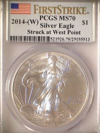 2014 (w) American Silver Eagle Pcgs Ms70 photo