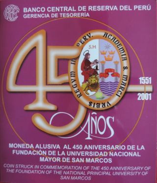 Peru 2001,  450 Years Of The Foundation Of The National University Of San Marcos photo