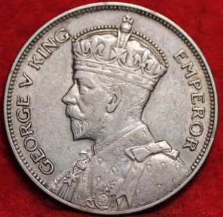 1934 Zealand Silver 1/2 Crown Foreign Coin S/h photo