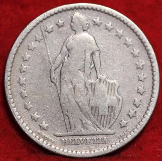 1886b Switzerland 2 Francs Silver Foreign Coin S/h photo