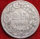 1886b Switzerland 2 Francs Silver Foreign Coin S/h Europe photo 1
