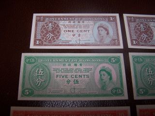 Six Uncirculated Hong Kong Queen Elizabeth Ii 1 - 5 - 10 Cents 1961 P.  325 - 27 photo
