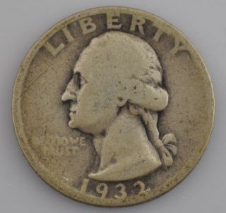 1932 Washington Quarter Silver Us Coin Nr photo