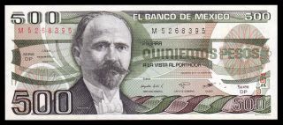El Banco De Mexico 500 Pesos 14.  3.  1983,  Serie Dp.  P - 79a.  Au. photo