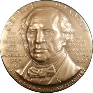 1974 Nyu Hof George Peabody Bronze Medal By Abram Belskie,  Maco photo