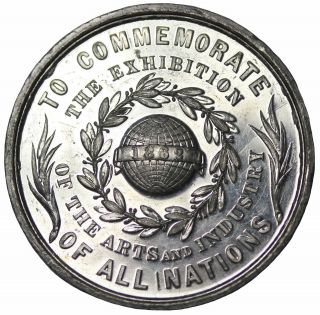 1862 International Exhibition All Nations Opening Medal South Kensington England photo