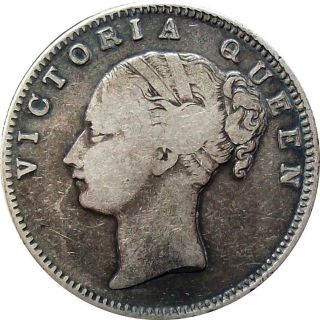 British East India Company 1 - Rupee Silver Coin Victoria 1840 Ad Km - 457 Very Fine photo