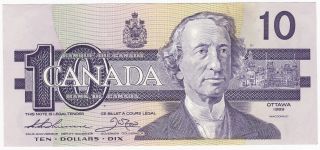 Obsolete 1989 Canadian 10 Dollar Bank Note photo
