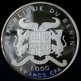 Benin.  1993 Silver 1000 Francs.  Preussen.  Proof photo