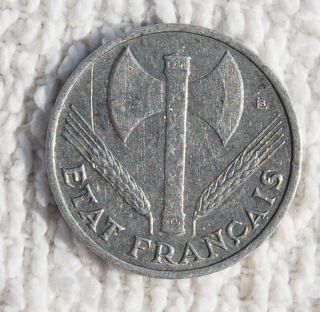 France,  Vichy Issue,  50 Centimes 1943,  Aluminum photo