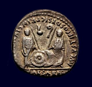 Roman Imperial - Augustus Ar Denarius (lugdunum 2 Bc - 4 Ad) photo