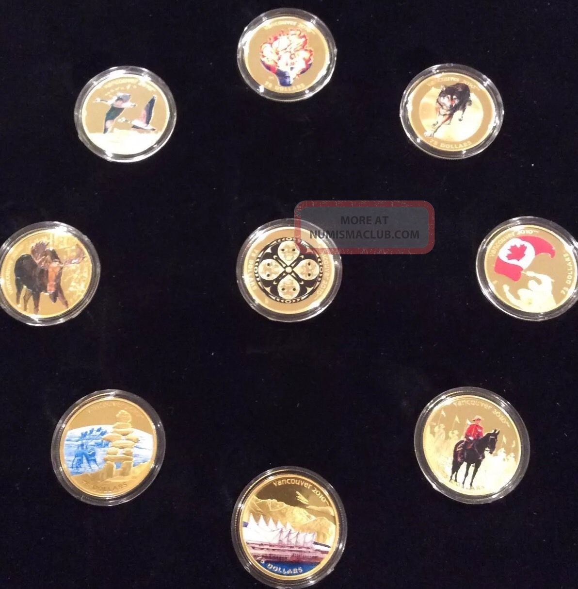 Olympic Vancouver 2010 Proof Gold 9 X $75 With Coins: Canada photo