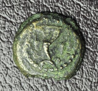 Judaea.  Herod Archelaus.  War Galley 4 Bce - 6 Ce.  Prutah Jerusalem Judea Æ Coin photo