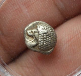 Ancient Silver Fraction Tetartemorion Ionia Lion 6th 5th Bc Rare Coin Greece 2 photo