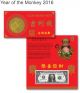 2016 Year Of The Monkey Special S/n 88888832 Lucky Money $1 Chinese Year Us Small Size Notes photo 1