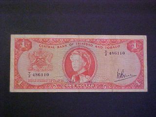 1964 Trinidad And Tobago Paper Money - One Dollar Banknote photo