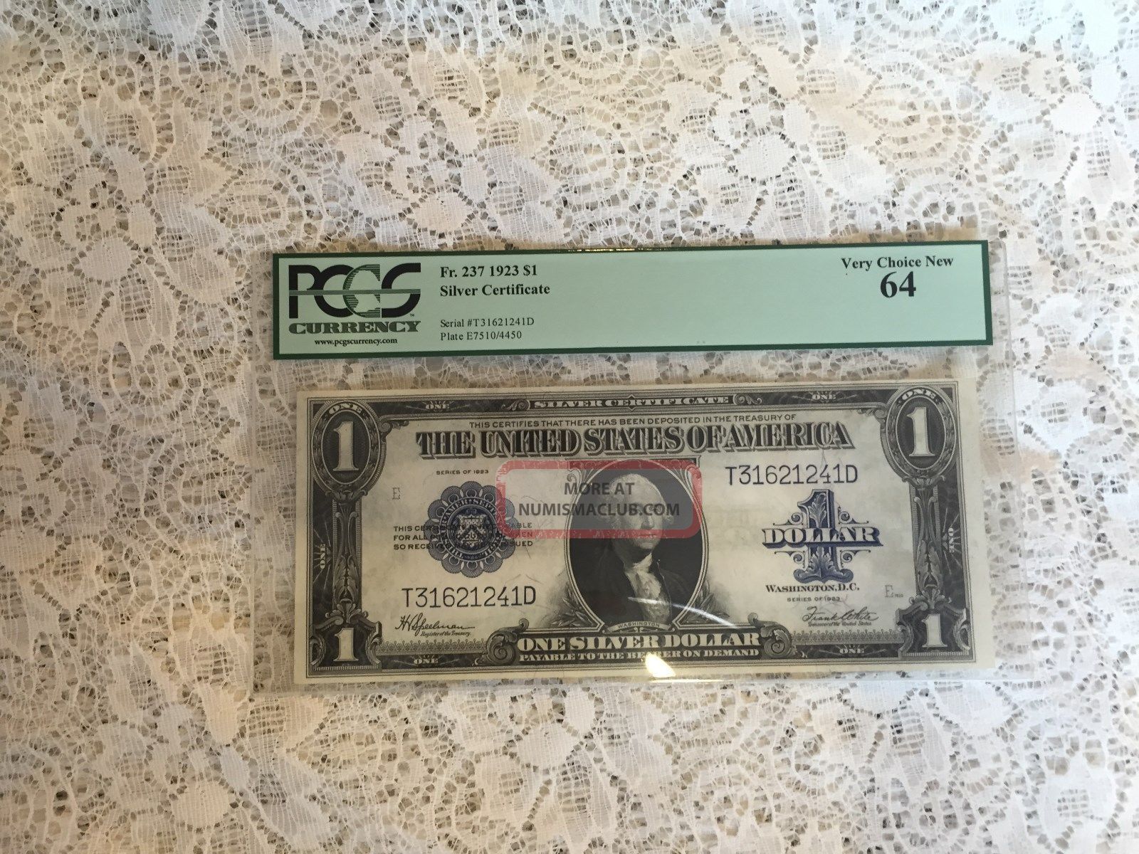 Ac Fr 237 $1 1923 Silver Certificate Pcgs Very Choice 64 Uncirculated Large Size Notes photo