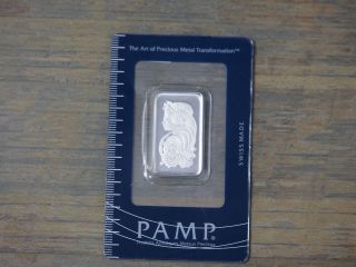 Pamp Suisse 10 Gram Solid Silver Bar.  999 Lady Fortuna Design photo