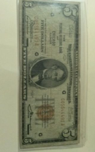1929 Chicago $5 Bill photo