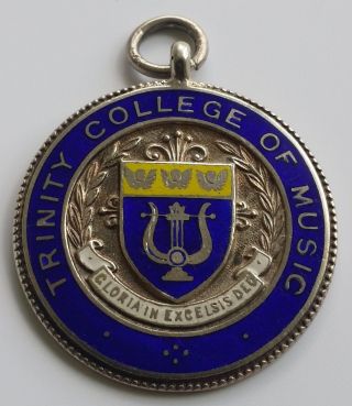 Uk Trinity College Of Music Vintage Silver Enamel Medal 32mm photo