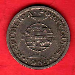 Portuguese India Goa - 1959 - One Escudo - Rare Coin R - 36 photo