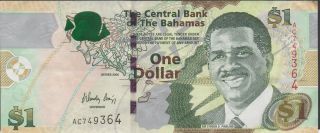 Bahamas $1 Series 2008 Prefix Ac Circulated Banknote photo