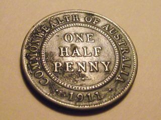 2156 Australia; 1 Half Penny 1911 photo