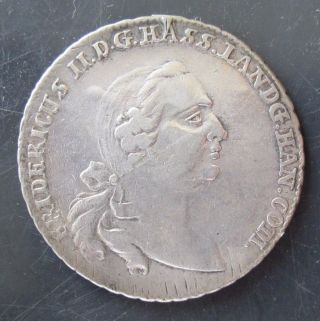 1767 German States Hesse - Cassel 2/3 Thaler Silver Coin photo