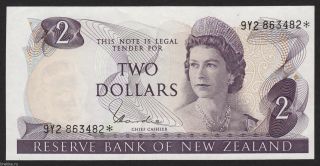Zealand 2 Dollars,  Nd1977 г.  P164d,  B111d Replacement Qe Ii Au photo