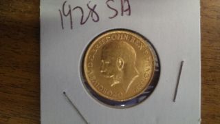 1928 - Gold Coin Sovereign,  King George 5th, photo