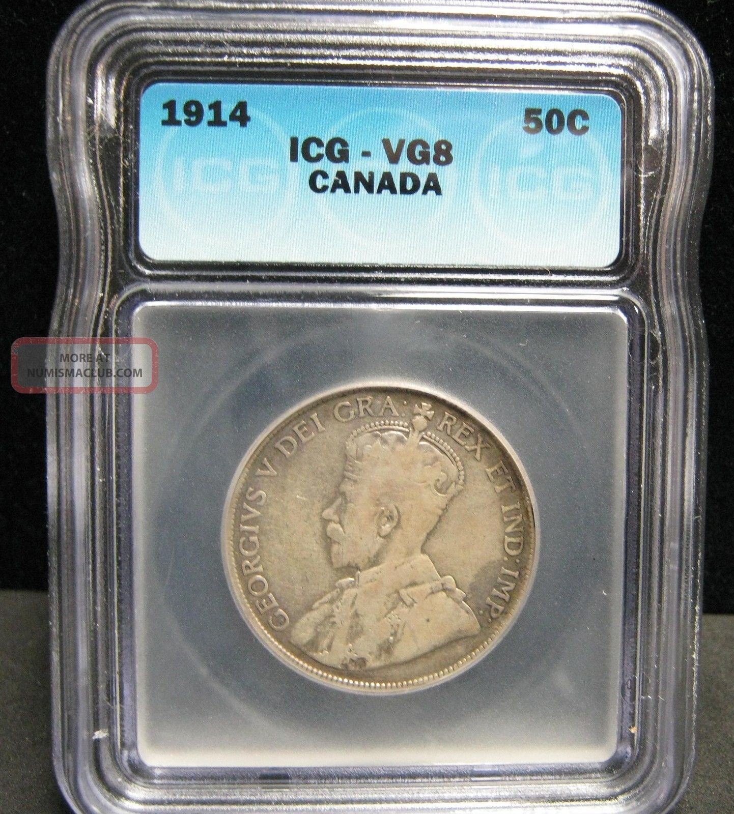 1914 Canada 50c Icg Vg8 - 3801 Five Cents (1858-1921) photo