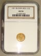1851 - Jb Costa Rica Republic Gold 1/2 Escudo,  Standing Indian Type Ngc Au50 Coins: World photo 2