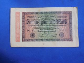 Germany 20000 Mark 1923 Reichsbanknote Zwanzigtausend photo