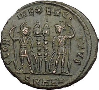 Constantine I The Great 330ad Ancient Roman Coin Standard Glory Of Army I39475 photo