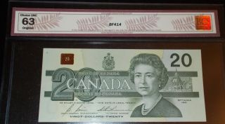 Canada 1991 Qeii $20 Bcs 63 Choice Uncirculated 0799 photo
