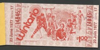Canada 23 June 1977 Wintario $1 Sport Lottery Compl.  Booklet 5 Tickets photo