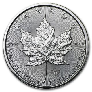 1 Oz 2015 Platinum Canadian Maple Leaf $50 photo