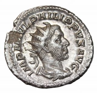 Philip I The Arab 244 - 249 Ad Ar Antoninianus Rome Ancient Silver Coin photo